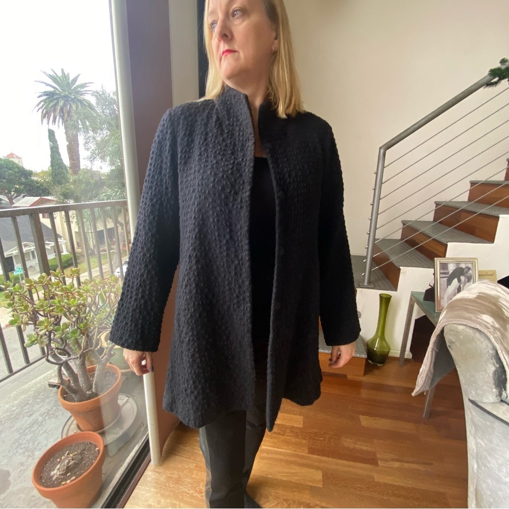 Eileen Fisher Black wool jacket small